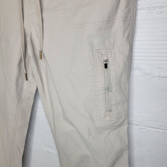 Eddie Bauer Women's Size 10 Cargo Pants Pull On Drawstring Beige - Picture 3 of 5